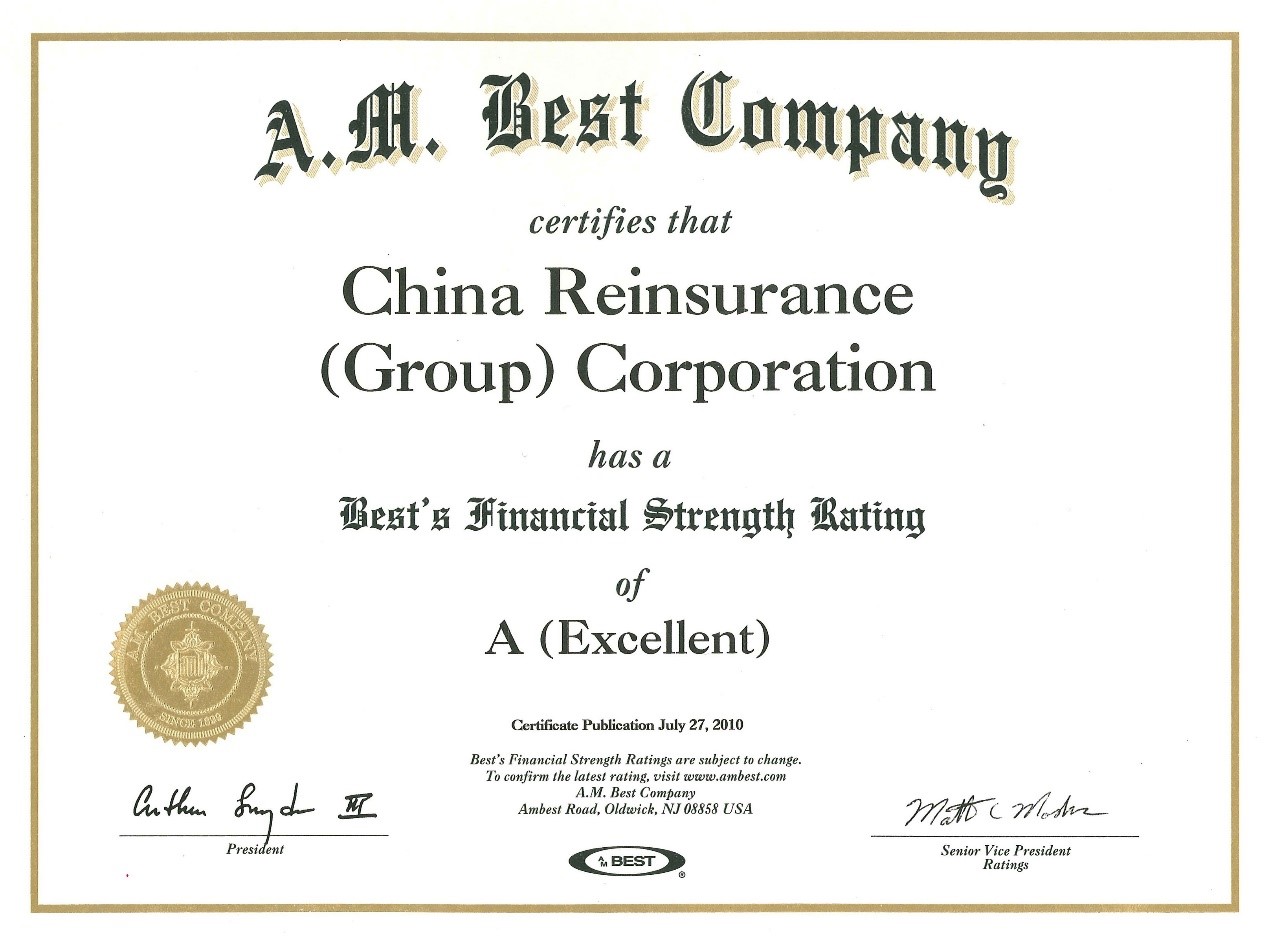 China Re Group ranking sixth in the global reinsurance market